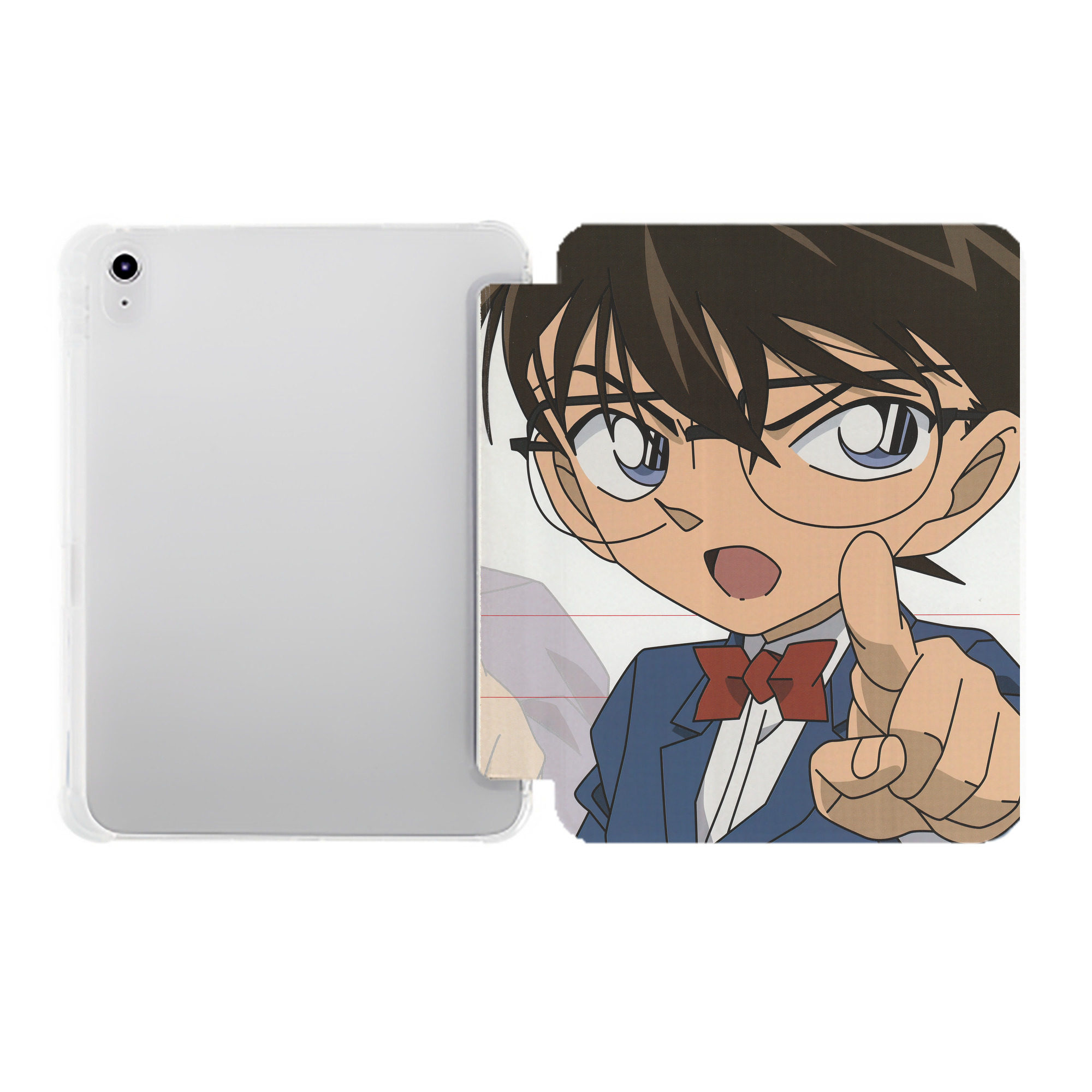 （画像用） 名探偵コナン Detective Conan IPad ケース ペン収納付き 三つ折りスタンド PUレザー×シリコン 対応機種9.5/10.5/10.9インチ